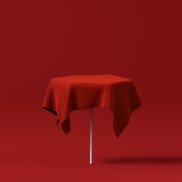 Table avec nappe en velours. Rendu 3D