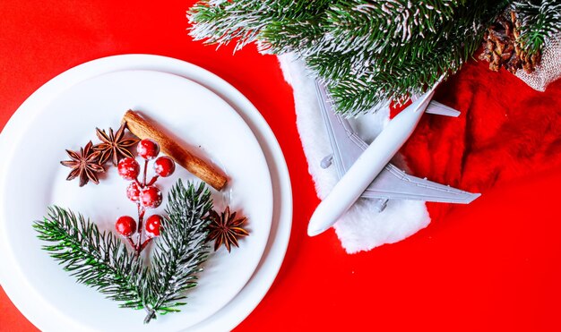 Table de Noël. Concept de dîner de vacances. Mise au point sélective