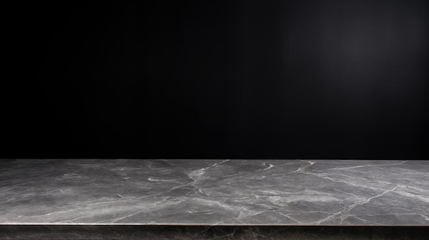 Photo table noire en marbre vide de texture en marbre
