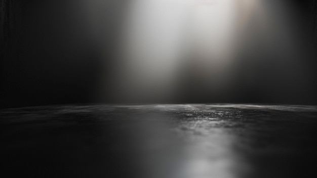 Photo une table noire avec un objet blanc au milieu