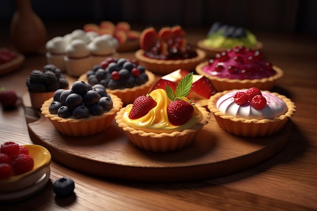 Une table pleine de différents types de fruits