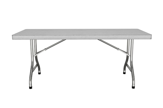 Table pliante à rendu blanc 3D