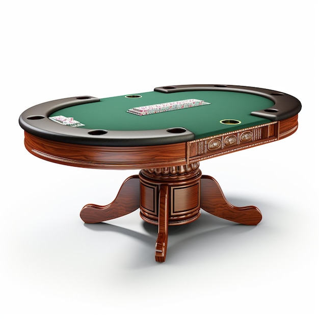 Table de poker réaliste sur fond blanc