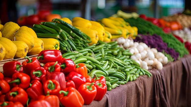 Une table remplie de légumes variés