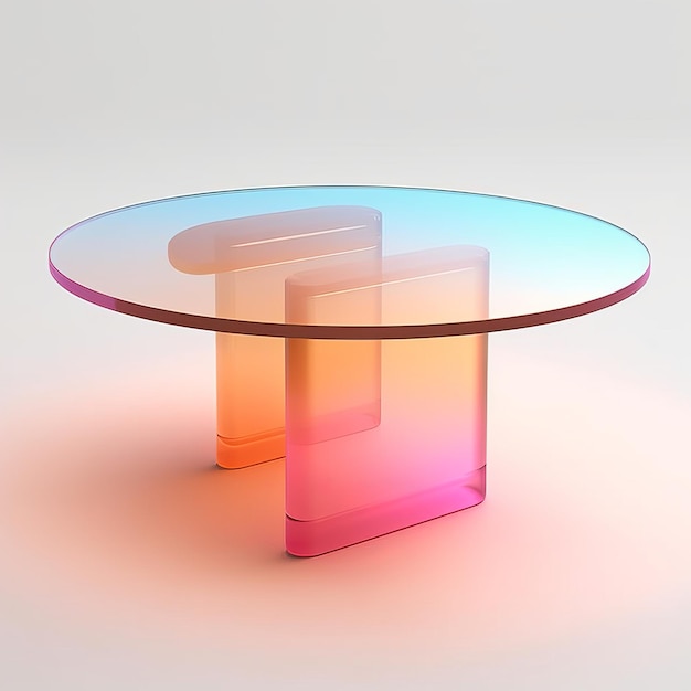 Table en résine lumineuse Un objet 3d tonaliste vibrant en esthétique géométrique