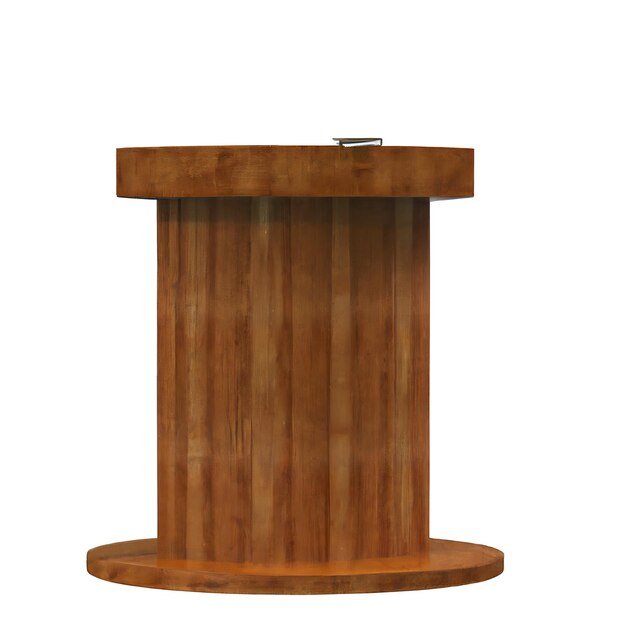 Photo table ronde en bois isolée sur fond blanc rendu 3d