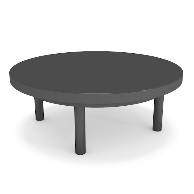 Table ronde noire 3D