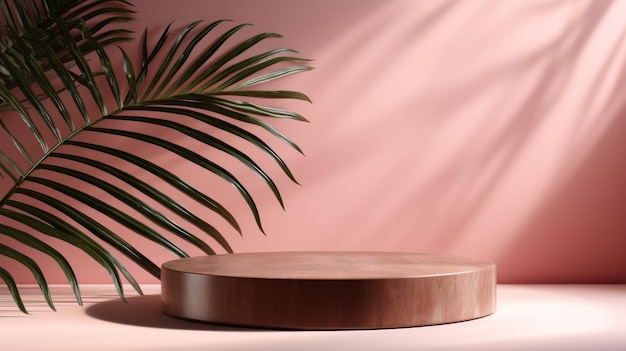 une table ronde avec une plante dessus