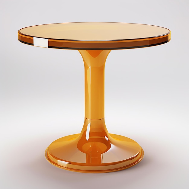 une table ronde avec un sommet rond et une base en bois