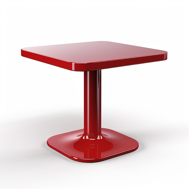 une table rouge avec un dessus rouge qui dit " le dessus "