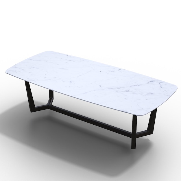 table de salle à manger isolée sur fond blanc illustration 3D rendu cg