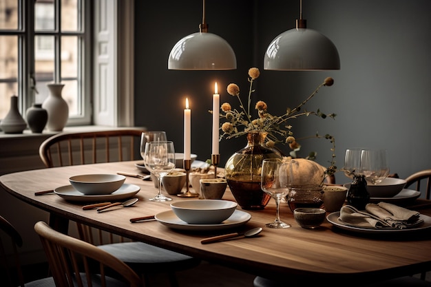 Table servie dans le style scandinave