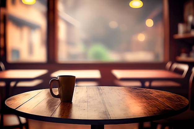 Une table avec une tasse de café dessus