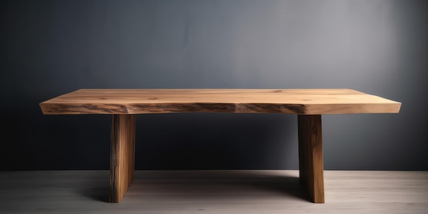 Une table de travail en bois classique avec un plateau épais