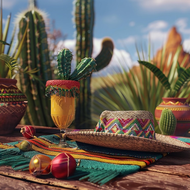 Photo une table avec une variété de cactus et un cactus