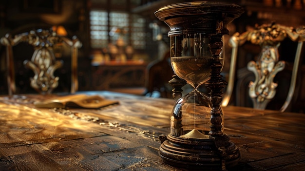 Photo une table avec un verre et une bougie dessus