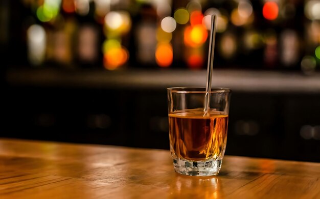 Table en verre à coups d'alcool