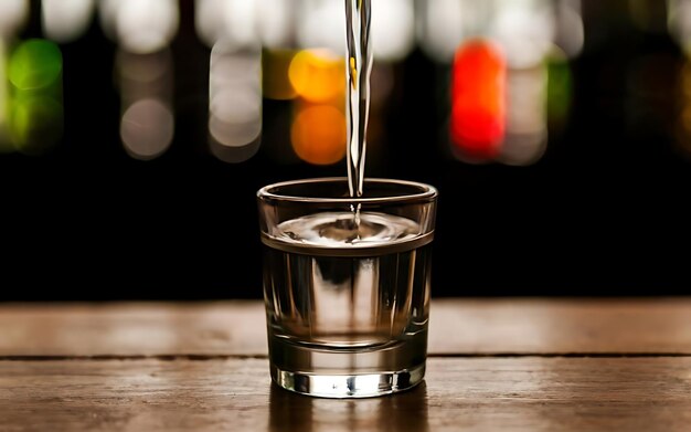 Table en verre à coups d'alcool