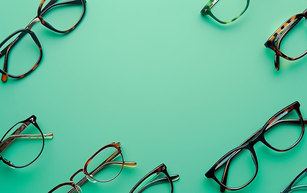 Photo une table verte a des verres et des verres dessus