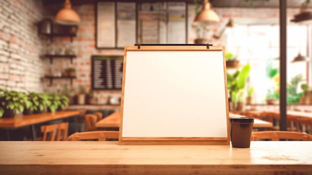 Table vide dans un restaurant avec une IA générative