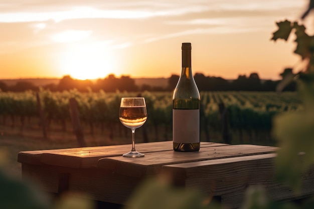 Table à vin vignoble Générer Ai