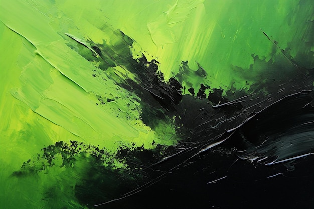 Un tableau abstrait vert et noir par personne.