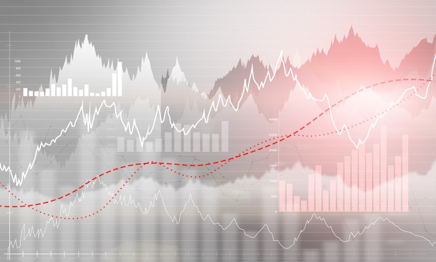 Tableau d'affaires abstrait avec graphique en ligne de tendance haussière