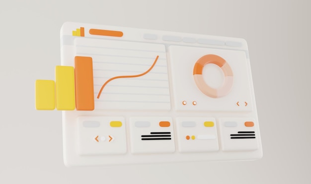 un tableau blanc avec un dessin jaune et orange