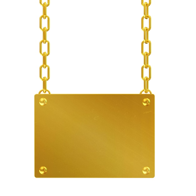 Tableau blanc doré avec chaînes