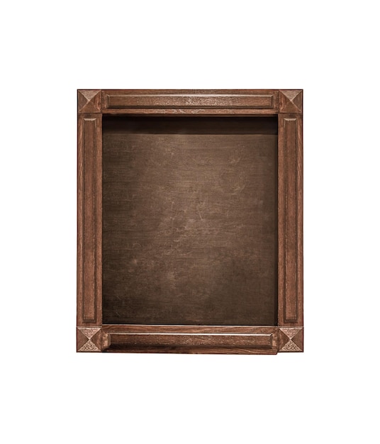 Tableau blanc avec fond de texture marron cadre en bois foncé