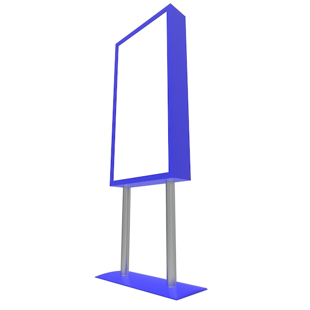 Tableau blanc isolé pour maquette de modèle illustration 3d bleue