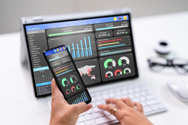 Tableau de bord des données d'analyse commerciale KPI