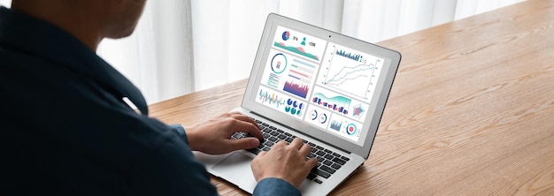 Le tableau de bord des données d'entreprise fournit une analyse d'intelligence d'affaires à la mode pour la planification de la stratégie marketing