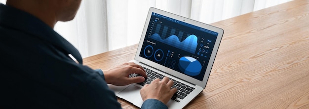 Le tableau de bord des données d'entreprise fournit une analyse d'intelligence d'affaires à la mode