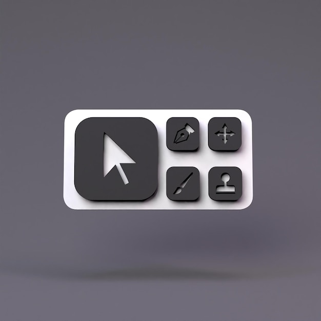 Tableau de bord de l'illustration de rendu 3d de l'éditeur graphique