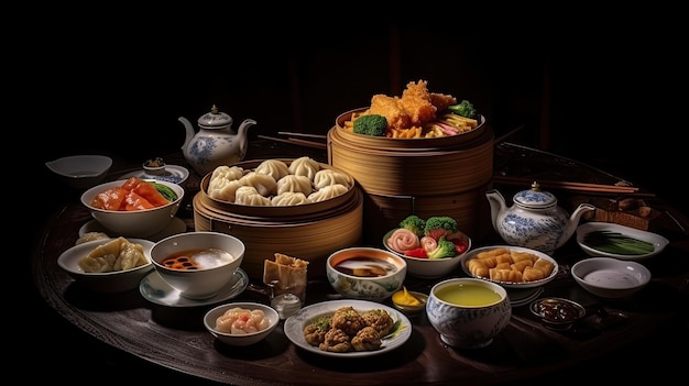 un tableau de dim sum