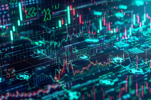 tableau financier sur l'écran numérique