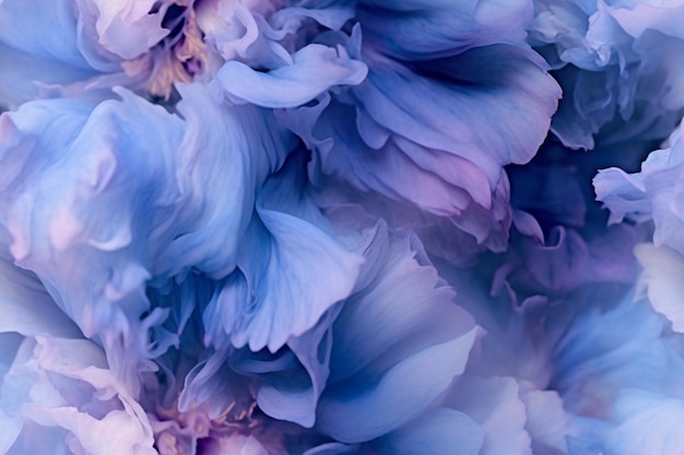 Un tableau fleur bleue sur fond violet