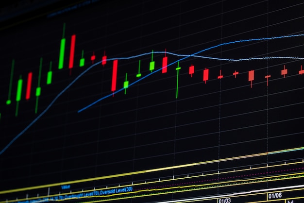 Tableau de graphique des prix de fond du tableau boursier.