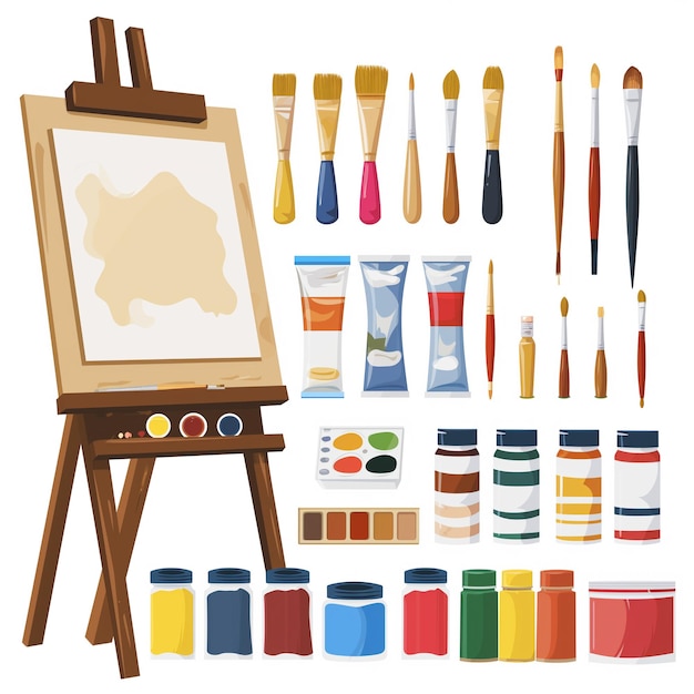 Tableau d'humeur pour les outils de peinture