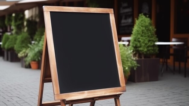 Un tableau de menu vide sur la rue