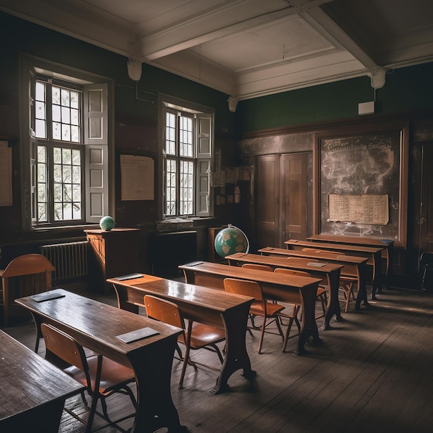 tableau noir dans une salle de classe