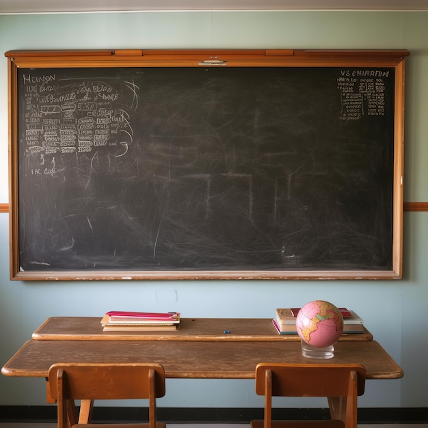 Photo tableau noir dans une salle de classe