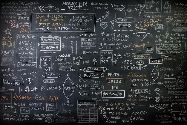 un tableau noir avec les mots " mathématiques " écrits dessus.