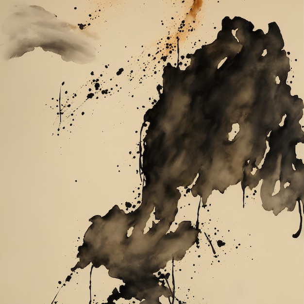 Un tableau avec de la peinture noire et un nuage qui dit "le mot" dessus.