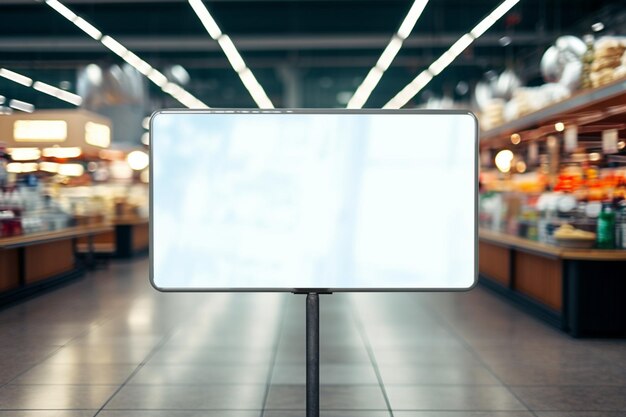 Photo tableau de prix en blanc tableau de publicité dans un supermarché ou un restaurant.