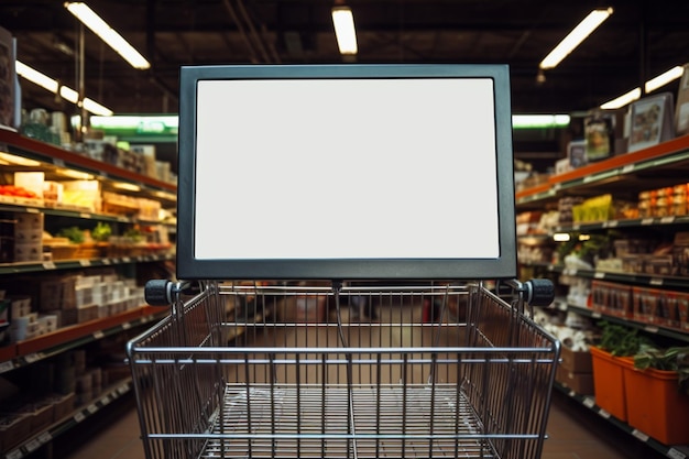 Photo tableau de prix en blanc tableau de publicité dans un supermarché ou un restaurant.