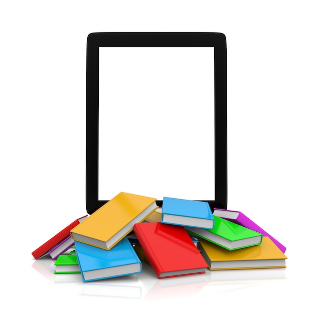 Tablet Pc sur un tas de livres