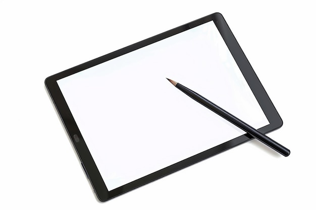 Photo une tablette d'art sur fond blanc