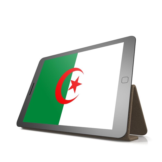 Tablette avec le drapeau de l'Algérie